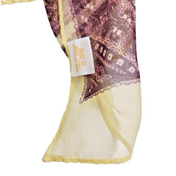 VTG Glentex Japanese Polyester Paisley Scarf Wrap Burgundy Cream 43x13 - Picture 5 of 9